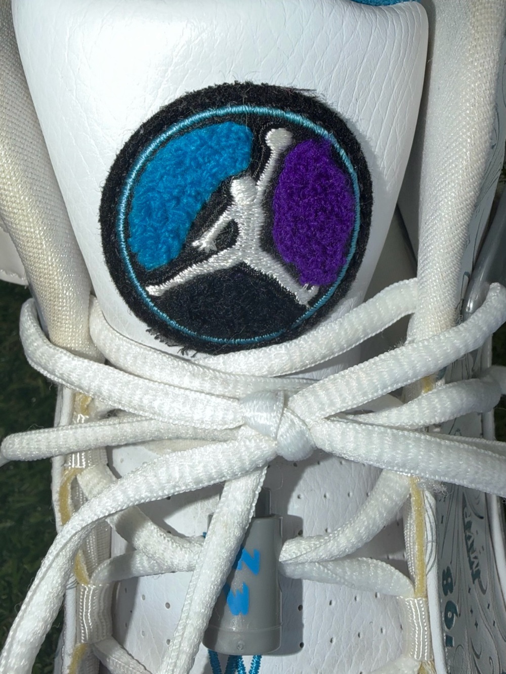 Air Jordan 6 Rings Las Vegas White Purple Blue High Top Sneakers US 10.5 - Picture 9 of 9